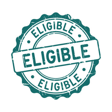 Eligible stamp with textured border green vector illustration on transparent background