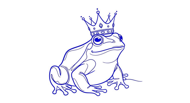 Frog King Illustration with Crown
