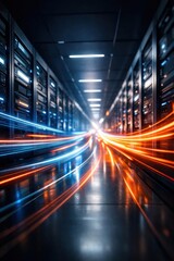 Fototapeta premium Futuristic data center energy flow