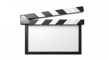Fototapeta premium Empty film clapperboard isolated on white background