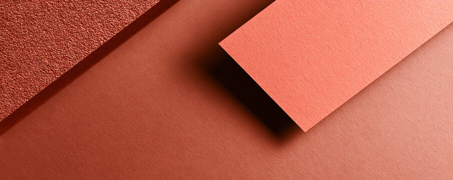 Warm Terracotta Hues and Textured Surfaces Create Abstract Geometric Background