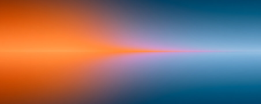 Vibrant Orange and Blue Gradient Horizon with Soft Light