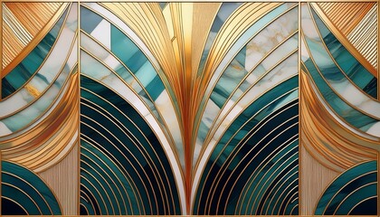fond art deco abstrait avec un motif geometrique minimaliste incrustation de mosaique moderne carrelage texture d agate de marbre et d or ia generative ia