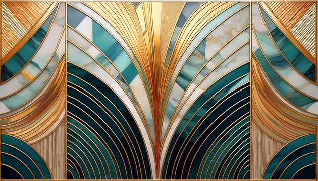 fond art deco abstrait avec un motif geometrique minimaliste incrustation de mosaique moderne carrelage texture d agate de marbre et d or ia generative ia