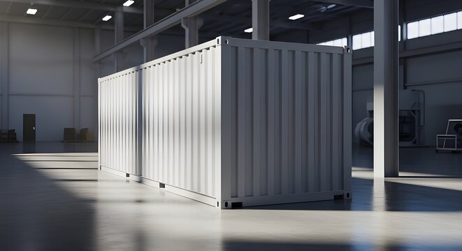Luxury Industrial Shipping Container Mockup with Blank Cargo Container