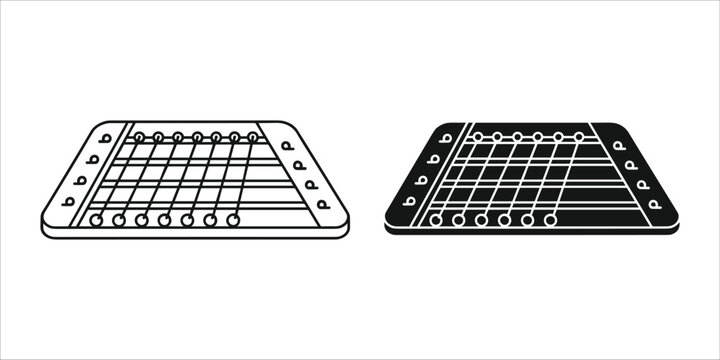 Black and white grids on a rectangular device with holes