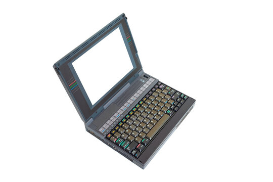 Top view of a laptop with no background