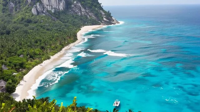 Seychelles island in Africa. The north island