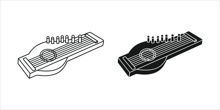 Black and white of two different musical instruments