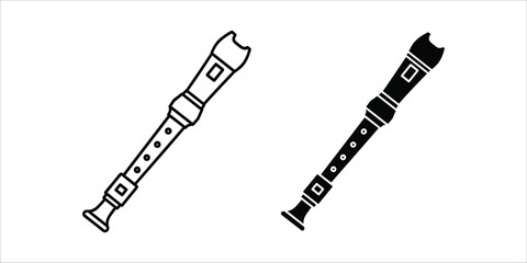 Black and white silhouettes of two recorders on a white background © SafwanStock