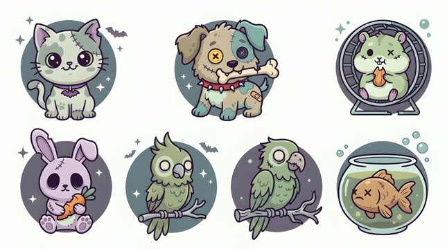 Adorable Zombie Pet Icons 