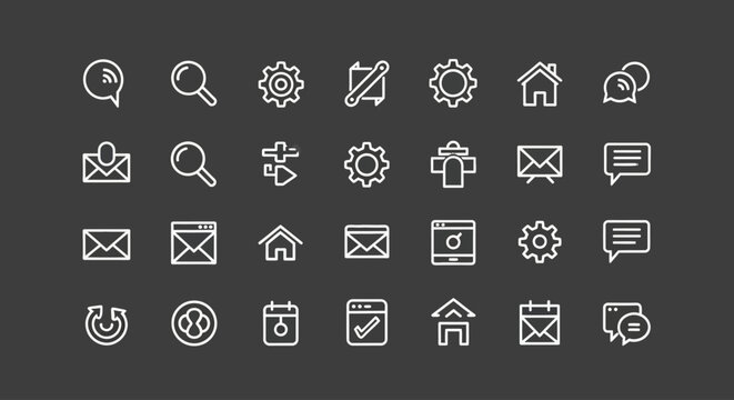 Collection of various web interface icons.