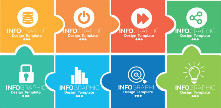 Infographic elements for your design. Set of infographic elements vector. Concept of business model with 6 steps. Six colorful graphic elements. Timeline design for brochure presentation design layout