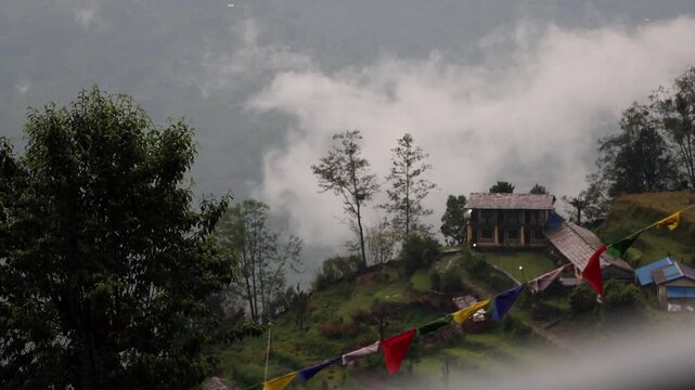 Peaceful Mountain Settlement in the Annapurna Region of Nepal in Ghandruk  