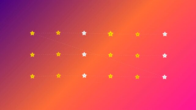 Colorful motion animation featuring vibrant star and circle patterns on dynamic gradient backgrounds for festive or celebratory visual effects.