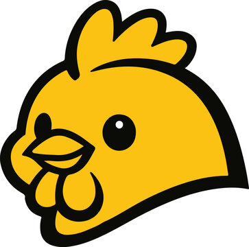 baby chicken head vector design logo style art illustrator