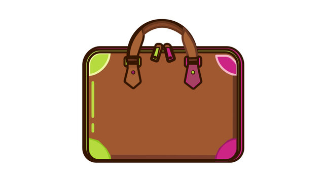 Sophisticated chestnut-colored executive satchel for corporate or travel use. Polished contour graphic with modifiable borders and adjustable path thickness for career-related themes and gifts.