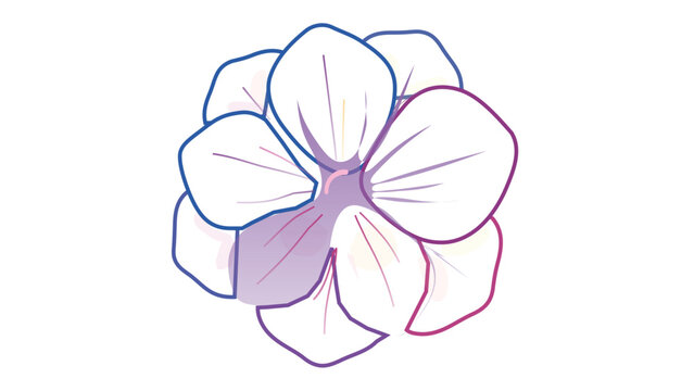 Artistic magnolia flower vector with colorful contours in blush and ivory watercolor hues. Includes modifiable outlines and flexible line width for personalized botanical layouts and art.