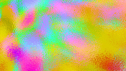 Iridescent holographic foil texture with yellow, pink, green, and blue swirls