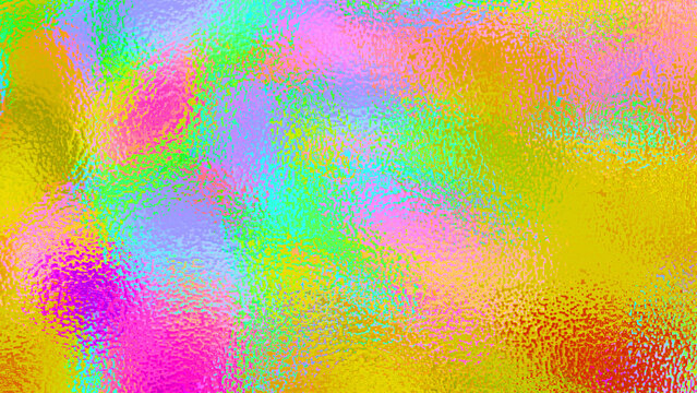 Iridescent holographic foil texture with yellow, pink, green, and blue swirls