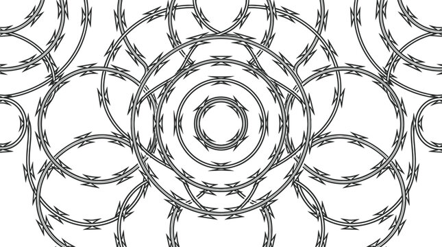 Security Wire Monoline Vector Illustration