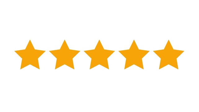 Five star rating icon animated video