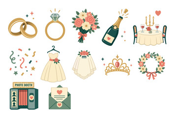 Wedding planning decorative items. © iwak