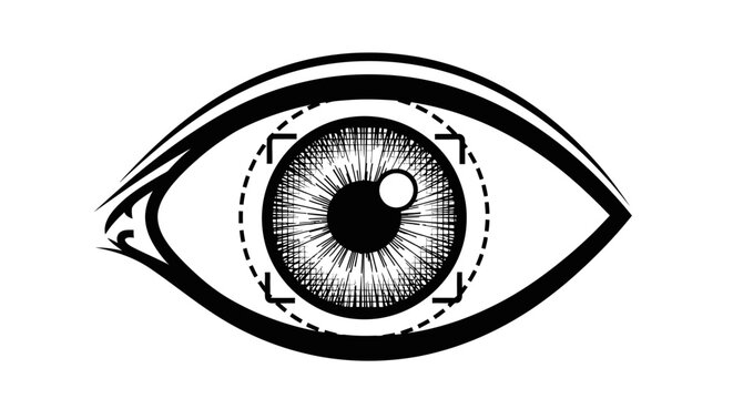 Iris Scan Biometric Identification Technology and Security Concept