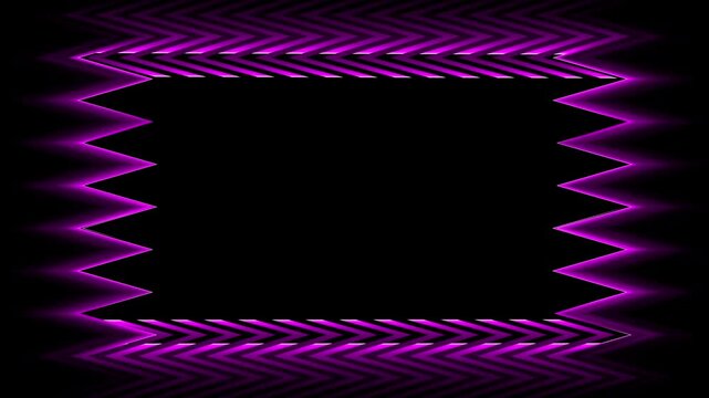 Purple zigzag pattern on black background video featuring a repeating