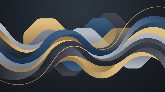 Colorful wavy lines on black background