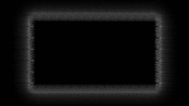 Gray glowing rectangle frame on black background