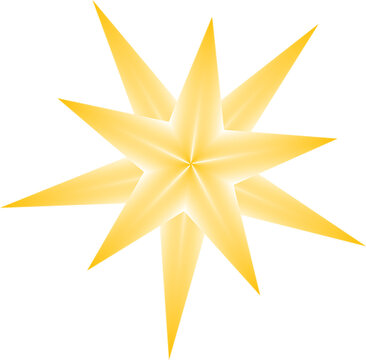 Gold Star PNG Shining Glitter Star Clipart Isolated on Transparent Background