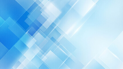 Obraz premium Abstract blue background with overlapping transparent squares and geometric shapes, soft light effect, modern tech design template
