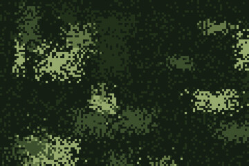 Pixelated digital camouflage pattern in shades of green and black pixelated pattern abstract © Solaiman77