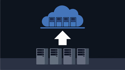 Naklejka premium Cloud Infrastructure Migration and Modern IT Systems