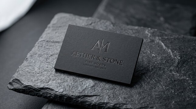 Luxury business card on dark slate stone