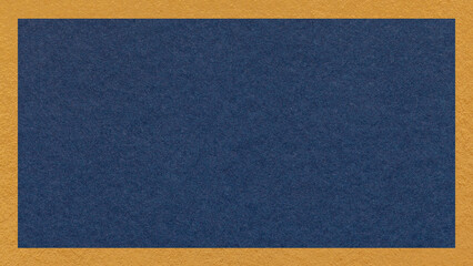 Fototapeta premium Textured dark blue paper background with ochre border. Backdrop with frame and copy space for banner, presentation