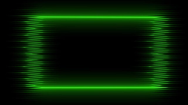 Green waveform pulses across black background horizontal video composite