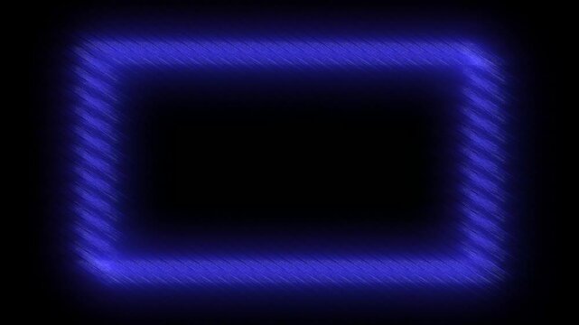 Neon rectangle expands and contracts on black background stock footage clip