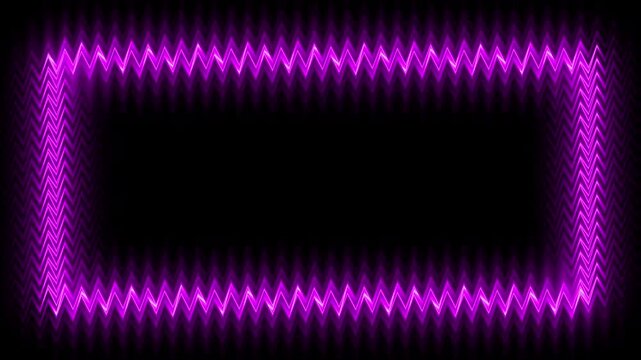Neon purple square frames pulsing with light horizontal video composite