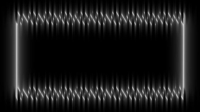 Silver lines forming rectangular shape expanding across black background