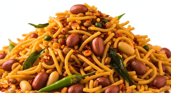Spicy Indian Namkeen Mixture | Crunchy Snack with Peanuts and Sev