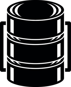 Abstract vector graphic illustration of stacked cylindrical database servers or storage units on a white background, representing data storage, cloud computing, information technology, and digital inf