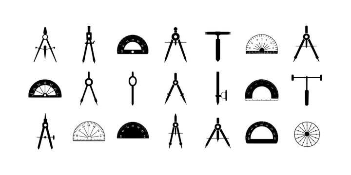 Arcade gauge icons set with semicircle dials, tick marks and mechanical needles for HUD UI game interfaces
