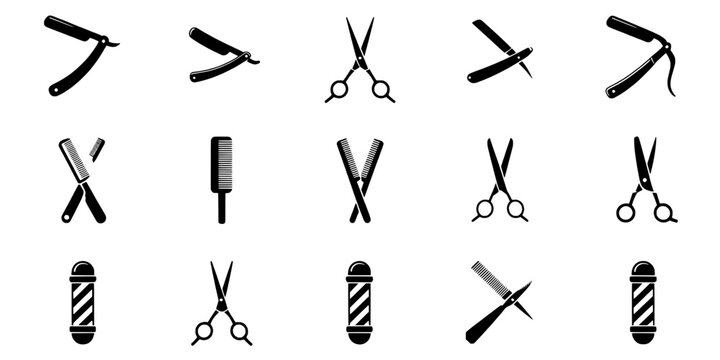 Knife tactical combat double-edged blade icon set with crossed weapons and tool silhouettes featuring self defense, dagger, melee weapon with
