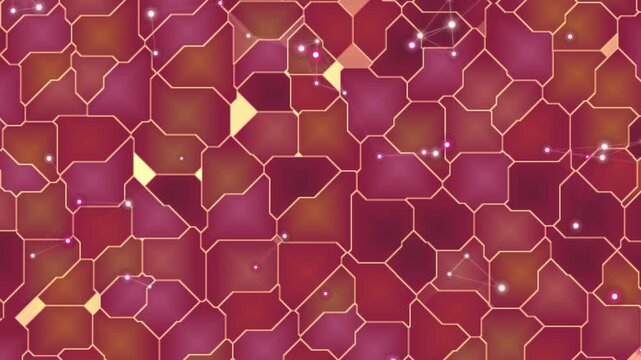 geometric pattern, red and gold hexagons