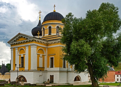 St. Trinity church, constructed in 1819. Assumption monastery in Staritsa, Russia