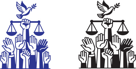Fototapeta premium Justice and peace symbol combination