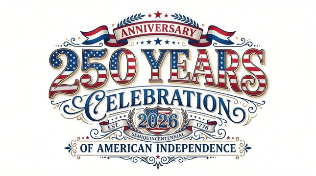 American independence 250 years celebration anniversary logo design