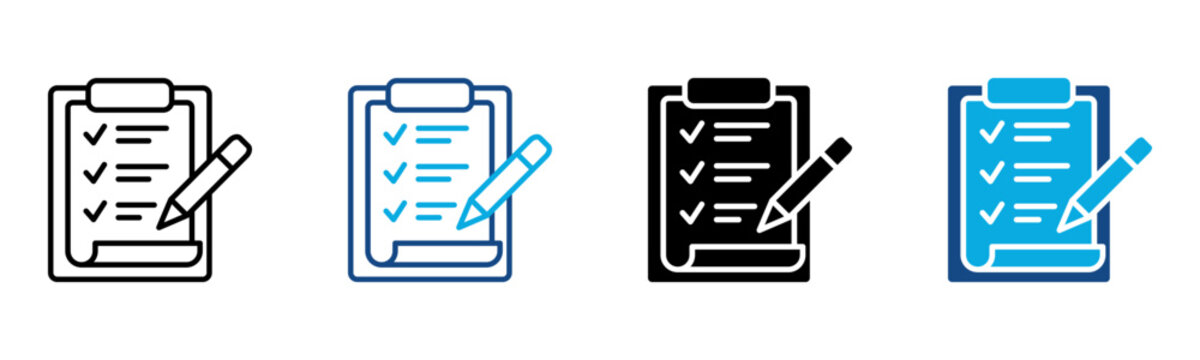 Clipboard Icon Multiple Style Vector Illustration